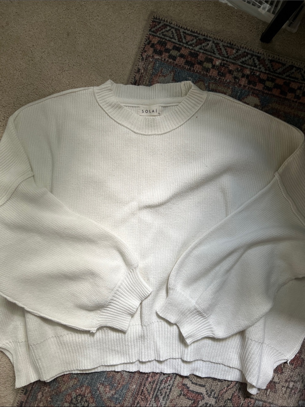 Solai the Label Off White Crewneck Sweater